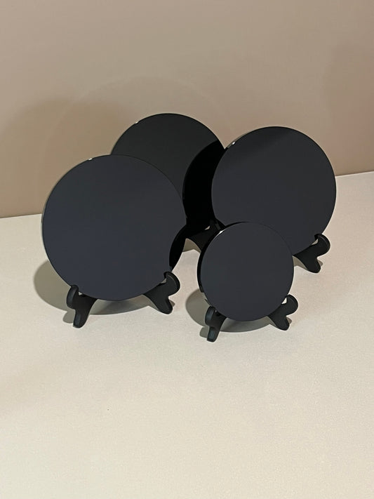 Lustro z czarnego obsydianu - okrągłe (15 cm i 10 cm)