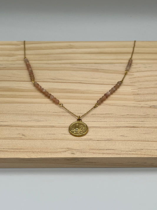 Naszyjnik Słońce i Księżyc z kamieniem słonecznym