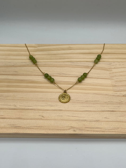 Naszyjnik Słońce i Księżyc z oliwinem (peridotem)