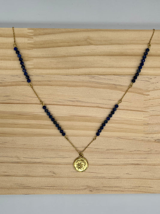 Naszyjnik Słońce i Księżyc z lapis lazuli