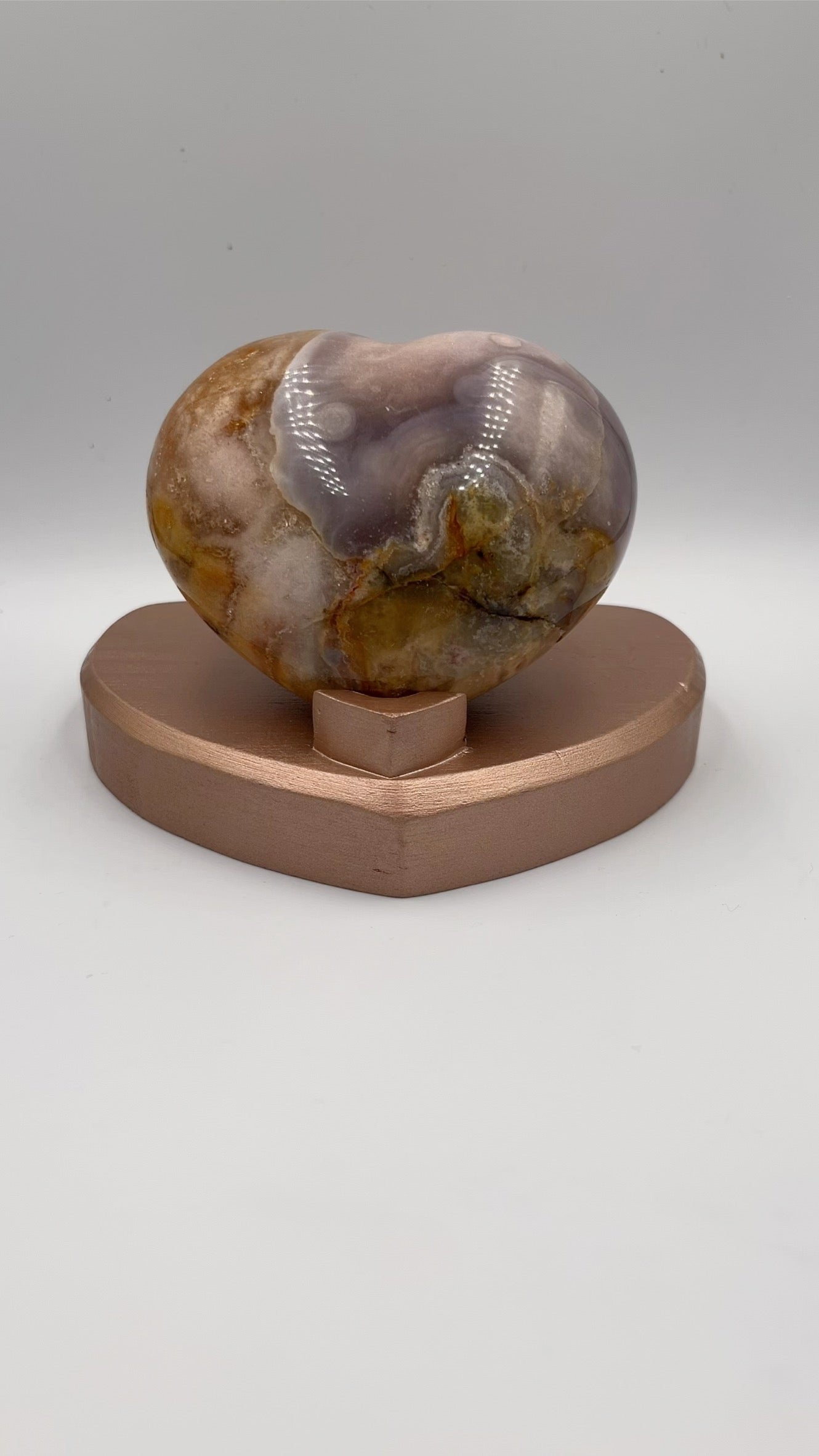 Serce z różowego ametystu S1