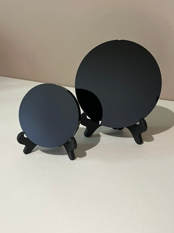 Lustro z czarnego obsydianu - okrągłe (15 cm i 10 cm)