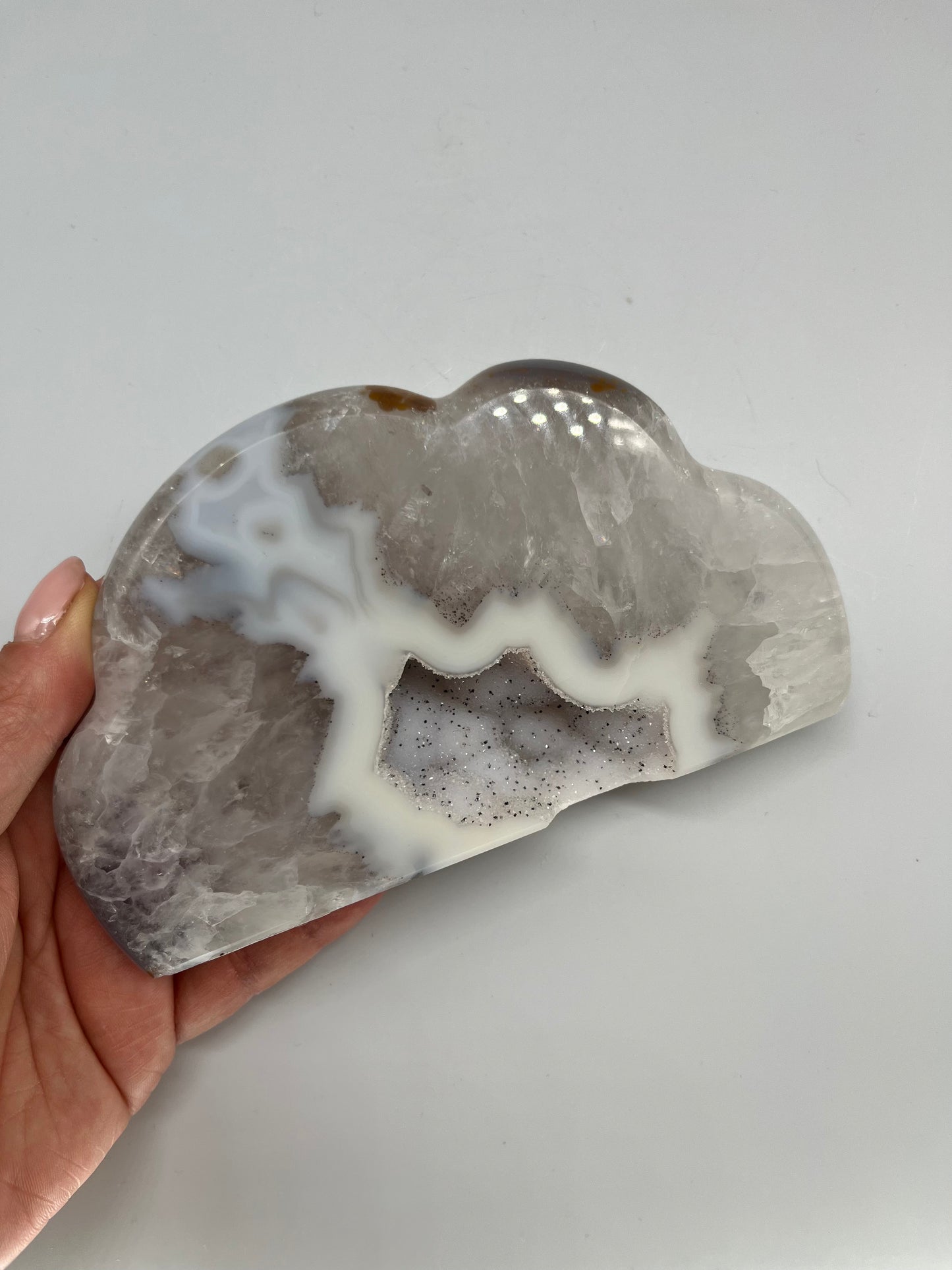 Agat z kwarcem - polerowana chmurka - AG-PC-W-001
