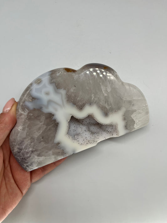 Agat z kwarcem - polerowana chmurka - AG-PC-W-001