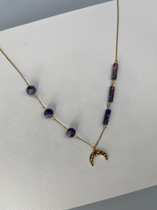 Naszyjnik z lunulą i jaspisami cesarskimi