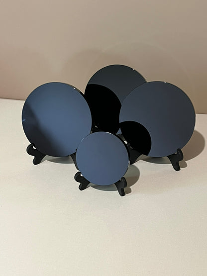 Lustro z czarnego obsydianu - okrągłe (15 cm i 10 cm)
