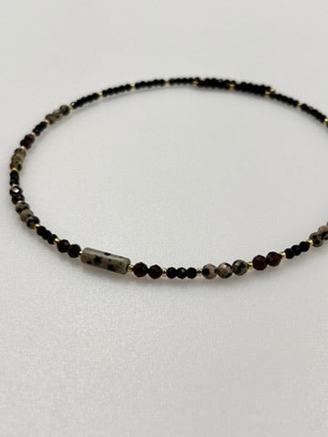 Choker z jaspisem dalmatyńskim i granatem