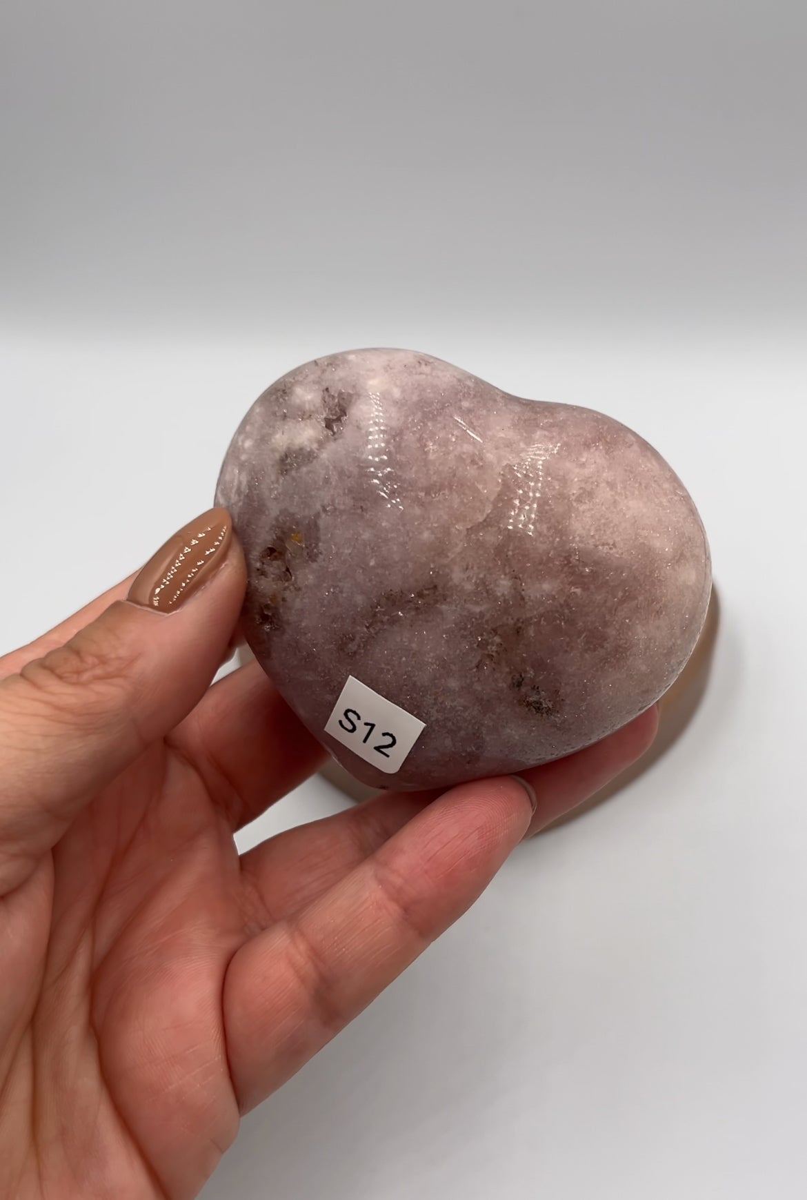 Serce z różowego ametystu S12