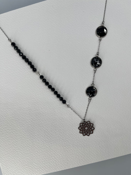 Naszyjnik z mandalą i czarnym turmalinem