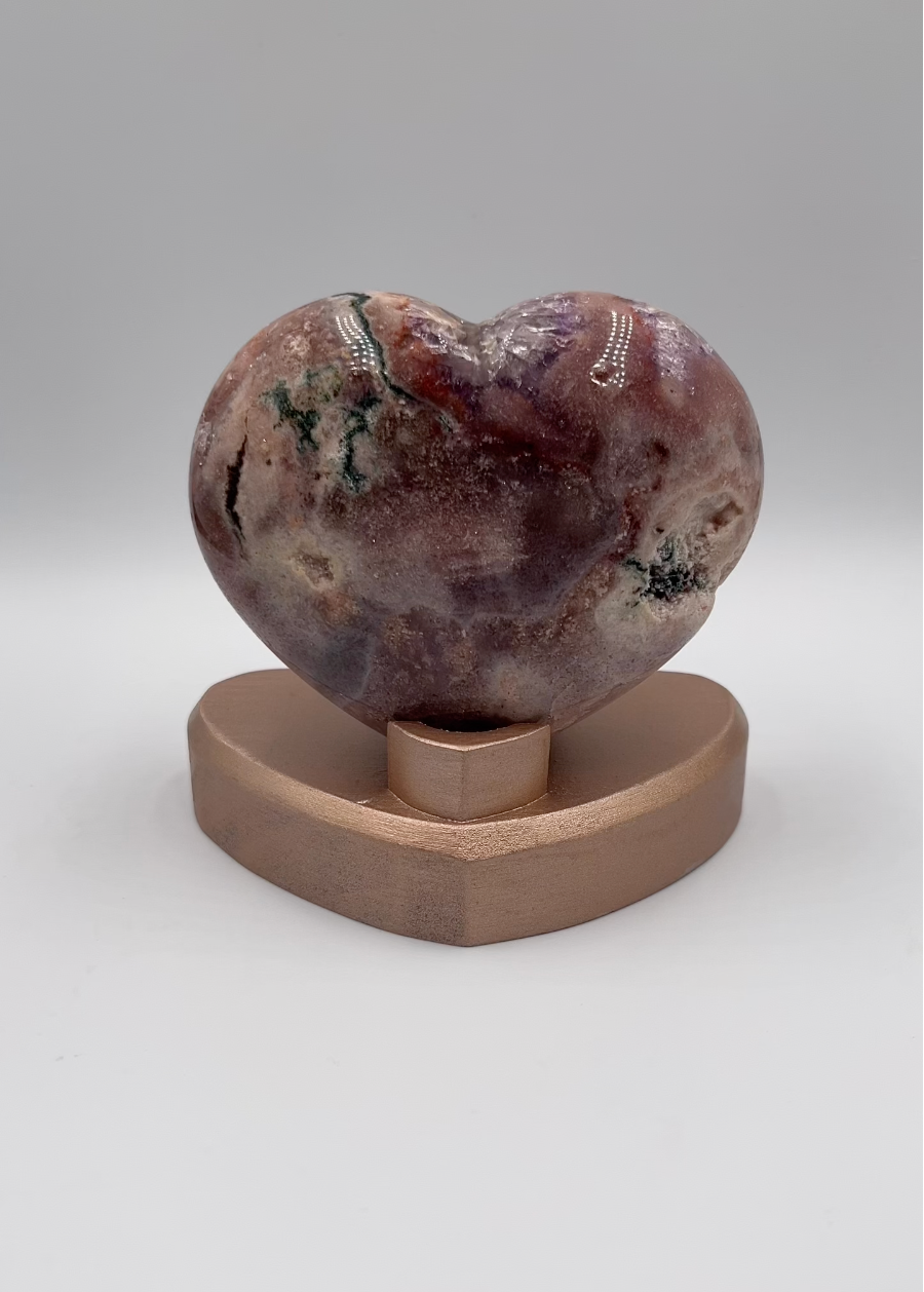 Serce z różowego ametystu S4