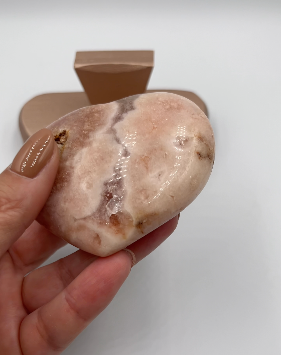 serce z różowego ametystu S7