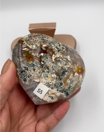 serce z różowego ametystu S5