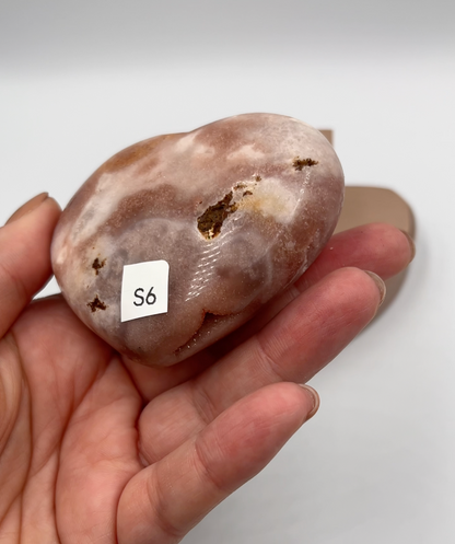 serce z różowego ametystu S6