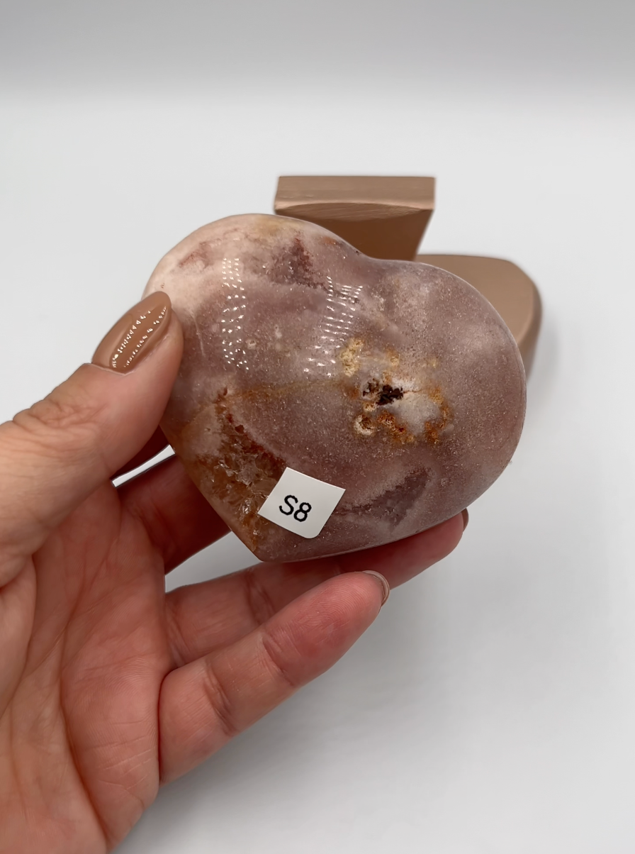 serce z różowego ametystu S8