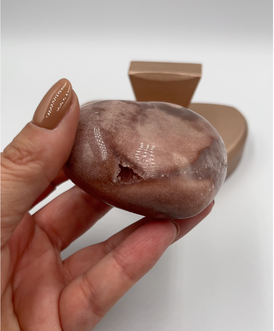 serce z różowego ametystu S10