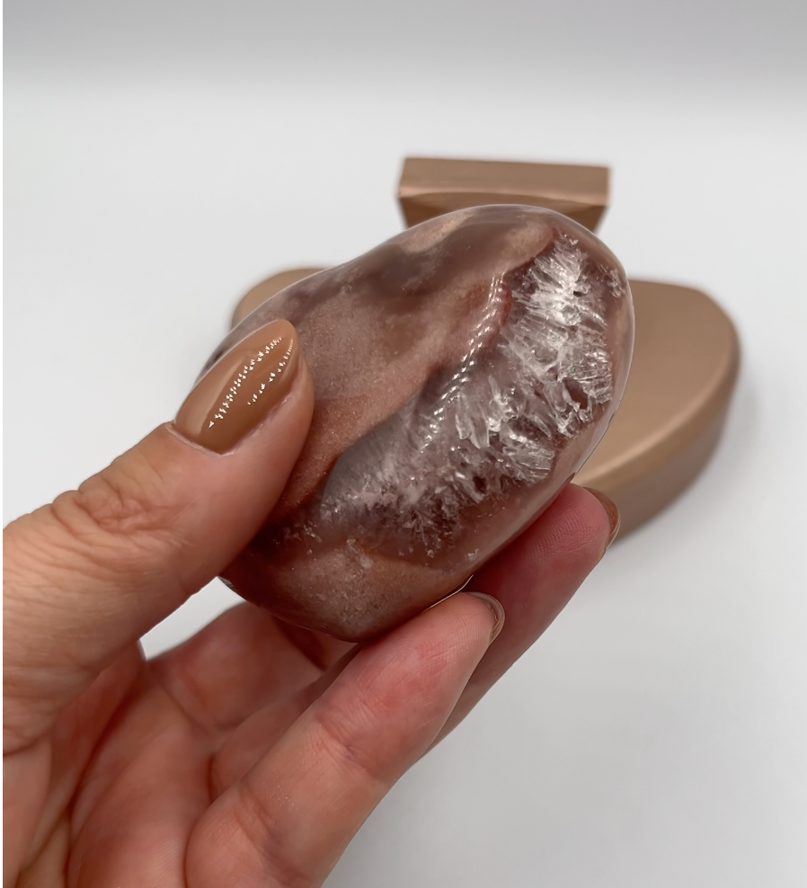 serce z różowego ametystu S10