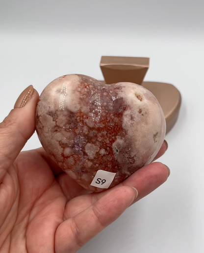 serce z różowego ametystu S9