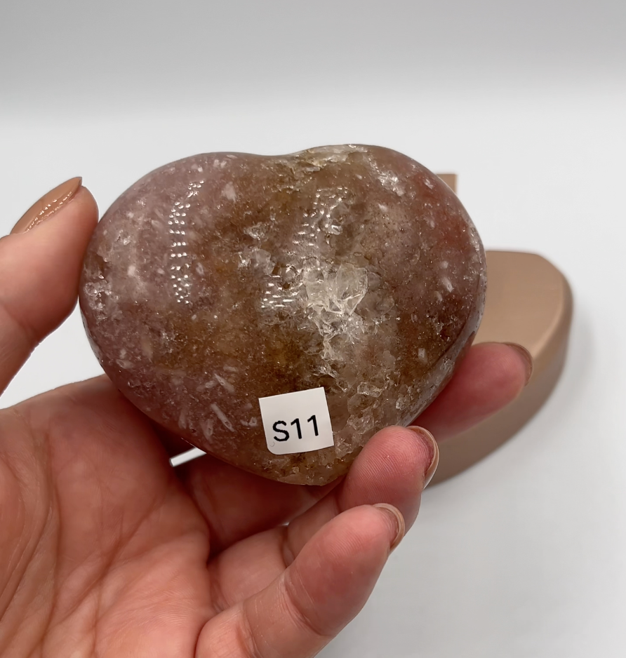 serce z różowego ametystu S11