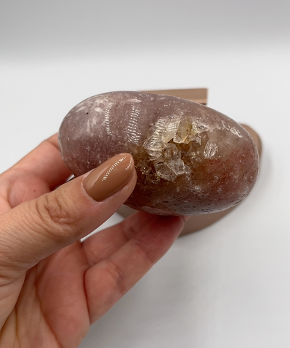 serce z różowego ametystu S11