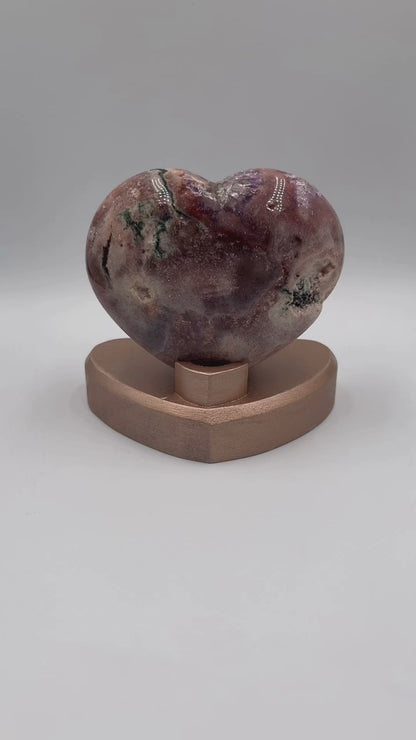 Serce z różowego ametystu S4