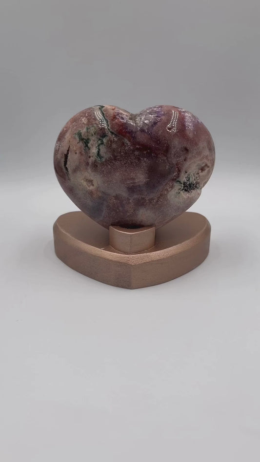 Serce z różowego ametystu S4