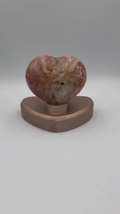 serce z różowego ametystu S9