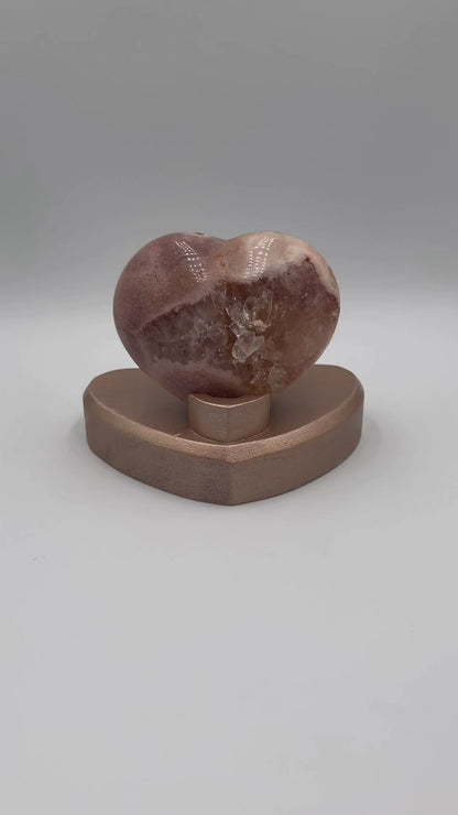 serce z różowego ametystu S8